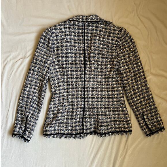 Veronica Beard Theron Tweed Plaid Double Breasted Blazer Jacket US 4 - Picture 6 of 7